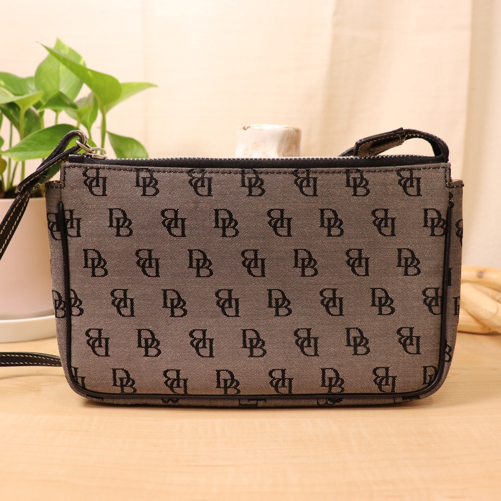 DOONEY & BOURKE Black Monogram Shoulder Handbag